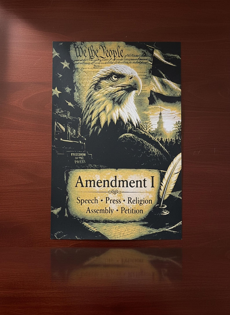 Bill of Rights Amendment I — Golden Age 3D Printed Wall Art